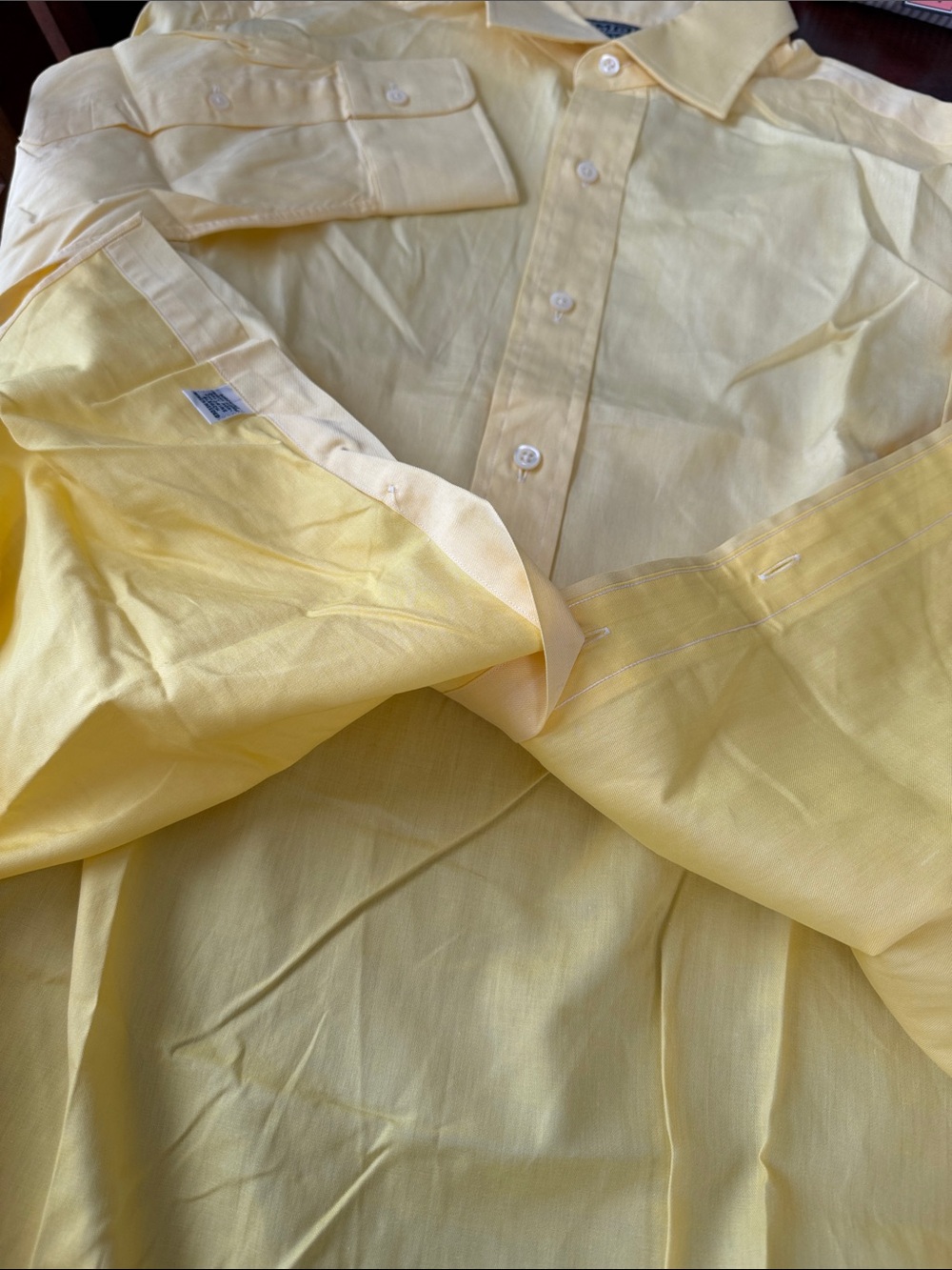 Polo by Ralph Lauren Men's bright Yellow long sleeve Dress Shirt 15,5 / 35 - Picture 8 of 10